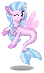 Size: 1600x2632 | Tagged: safe, artist:aleximusprime, silverstream, seapony (g4), g4, school daze, season 8, female, one eye closed, seapony silverstream, simple background, smiling, solo, transparent background, wink