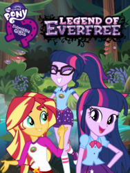 Size: 1536x2048 | Tagged: safe, artist:huntercwalls, sci-twi, sunset shimmer, twilight sparkle, equestria girls, g4, my little pony equestria girls: legend of everfree, alternate universe, converse, everfree forest, fanfic, fanfic art, fanfic cover, fimfiction, poster, shoes, twolight, twolight timeline, wallpaper