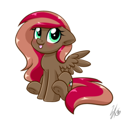 Size: 1024x1002 | Tagged: safe, artist:whitehershey, oc, oc only, oc:amber wing, pegasus, pony, blushing, cute, female, mare, ocbetes, simple background, solo, tongue out, transparent background