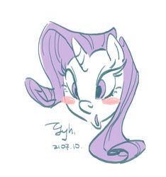 Size: 1024x1096 | Tagged: safe, artist:yyhands, rarity, pony, unicorn, g4, blushing, bust, female, mare, open mouth, simple background, solo, white background