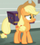 Size: 830x954 | Tagged: safe, screencap, applejack, earth pony, pony, g4, made in manehattan, my little pony: friendship is magic, box, cropped, female, mare, scared, solo