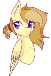 Size: 1096x1624 | Tagged: safe, artist:su-star, oc, oc only, oc:ivory buttercup, pegasus, pony, bust, female, mare, portrait, simple background, solo, transparent background
