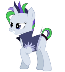 Size: 6812x7536 | Tagged: safe, artist:drarkusss0, oc, oc only, oc:york ink, pony, unicorn, icey-verse, absurd resolution, clothes, commission, female, jacket, leather jacket, magical lesbian spawn, mare, offspring, parent:inky rose, parent:moonlight raven, parents:inkyraven, simple background, solo, transparent background, vector