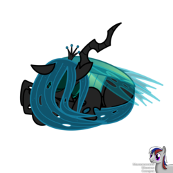 Size: 4000x4000 | Tagged: safe, artist:intelmax89, queen chrysalis, changeling, changeling queen, g4, crown, curled up, cute, cutealis, female, jewelry, lying, regalia, simple background, sleeping, solo, transparent background, watermark