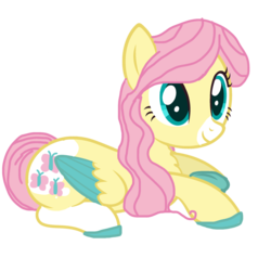 Size: 1024x1024 | Tagged: safe, artist:nextgenponyworld, fluttershy, pony, g4, alternate design, base used, coat markings, cute, female, prone, shyabetes, simple background, solo, transparent background, two toned wings