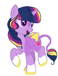 Size: 1024x1335 | Tagged: safe, artist:nextgenponyworld, twilight sparkle, alicorn, pony, g4, alternate design, base used, coat markings, cute, female, simple background, solo, transparent background, twiabetes, twilight sparkle (alicorn), two toned wings