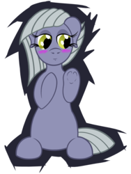 Size: 3600x4800 | Tagged: safe, artist:fascismnotincluded, limestone pie, earth pony, pony, g4, blushing, female, personality swap, simple background, solo, transparent background, underhoof