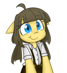 Size: 2000x2200 | Tagged: safe, artist:spheedc, oc, oc only, oc:sphee, semi-anthro, bipedal, clothes, digital art, female, filly, floppy ears, high res, mare, pigtails, simple background, smiling, solo, transparent background