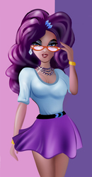 Size: 560x1080 | Tagged: safe, artist:ltrm35a2, rarity, human, g4, clothes, female, glasses, glasses rarity, humanized, rarity's glasses, solo