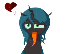 Size: 2000x1500 | Tagged: source needed, safe, artist:mkn, queen chrysalis, changeling, changeling queen, g4, female, tongue out