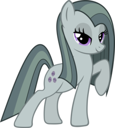 Size: 4028x4500 | Tagged: safe, artist:slb94, marble pie, earth pony, pony, g4, absurd resolution, alternate hairstyle, bedroom eyes, fabulous, female, lidded eyes, raised hoof, rarity pose, simple background, solo, transparent background, vector