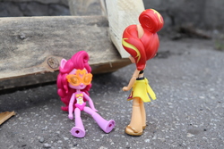 Size: 6000x4000 | Tagged: safe, artist:artofmagicpoland, pinkie pie, sunset shimmer, equestria girls, g4, barefoot, doll, equestria girls minis, feet, irl, photo, photography, tired, toy