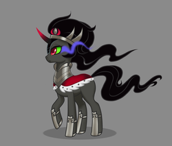 Size: 1300x1105 | Tagged: safe, artist:alpaca-pharaoh, king sombra, pony, g4, cape, clothes, female, mare, queen umbra, rule 63, simple background, solo, white background