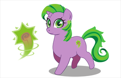 Size: 2753x1770 | Tagged: safe, artist:alpaca-pharaoh, spike, pony, unicorn, g4, barb, looking at you, ponified, ponified barb, ponified spike, rule 63, solo, species swap