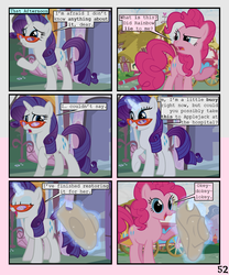 Size: 900x1080 | Tagged: safe, artist:lister-of-smeg, pinkie pie, rarity, pony, comic:zap-o-lantern, g4, comic, hat, magic