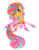 Size: 1924x2480 | Tagged: safe, artist:oneiria-fylakas, oc, oc only, oc:tina, changedling, changeling, chibi, female, one eye closed, rainbow power, simple background, solo, transparent background, wink