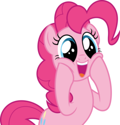 Size: 4823x5000 | Tagged: safe, artist:dashiesparkle, pinkie pie, earth pony, pony, g4, rock solid friendship, .svg available, absurd resolution, cheek squish, cute, diapinkes, female, hooves on cheeks, mare, open mouth, open smile, ponk, simple background, smiling, solo, squishy cheeks, transparent background, vector