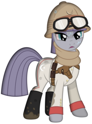 Size: 2241x3000 | Tagged: safe, artist:brony-works, part of a set, maud pie, earth pony, pony, g4, bloodshot eyes, boots, clothes, female, goggles, helmet, high res, military, military uniform, mud, ottoman, ottoman empire, shoes, simple background, solo, transparent background, uniform, vector, world war i