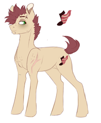 Size: 1024x1249 | Tagged: safe, artist:anyatrix, oc, oc only, oc:fever dream, earth pony, pony, male, offspring, parent:hoops, parent:limestone pie, simple background, solo, stallion, white background
