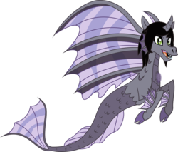 Size: 3024x2581 | Tagged: safe, artist:lightningbolt, derpibooru exclusive, pony, siren, g4, .svg available, cloven hooves, curved horn, fangs, fish tail, grin, hair over one eye, high res, horn, kellin quinn, looking at you, male, open mouth, ponified, show accurate, simple background, sleeping with sirens, slit pupils, smiling, solo, svg, teeth, tongue out, transparent background, true form, vector