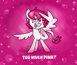 Size: 1024x864 | Tagged: safe, artist:lilpinkghost, oc, oc only, oc:pinkghost, pegasus, pony, abstract background, pegasister, pink, ponysona, raised hoof, solo