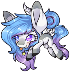 Size: 500x511 | Tagged: safe, artist:ak4neh, oc, oc only, earth pony, pony, chibi, colored hooves, heterochromia, simple background, solo, tongue out, transparent background