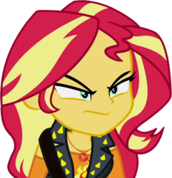 Size: 988x1024 | Tagged: safe, artist:thebarsection, sunset shimmer, equestria girls, g4, my little pony equestria girls: better together, annoyed, clothes, female, geode of empathy, simple background, solo, transparent background