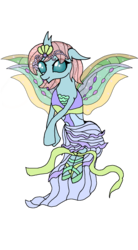 Size: 900x1636 | Tagged: safe, ocellus, changedling, changeling, fairy, g4, clothes, cosplay, costume, crossover, fairy wings, fairyized, female, harmonix, simple background, solo, sparkly wings, tecna, transparent background, winx, winx club, winxified