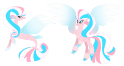 Size: 4692x2497 | Tagged: safe, artist:unicorn-mutual, oc, oc only, classical hippogriff, hippogriff, seapony (g4), female, simple background, solo, transparent background
