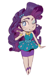 Size: 1430x1973 | Tagged: safe, artist:nounoo, rarity, equestria girls, g4, my little pony equestria girls: better together, clothes, cute, dress, female, looking at you, moe, one eye closed, shoes, simple background, skirt, solo, white background, wink