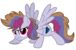 Size: 1106x724 | Tagged: safe, artist:nightmarye, oc, oc only, oc:party popper, pegasus, pony, female, magical lesbian spawn, mare, offspring, parent:pinkie pie, parent:rainbow dash, parents:pinkiedash, simple background, solo, transparent background