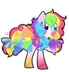 Size: 934x979 | Tagged: safe, artist:squeakshimi, oc, oc only, oc:carnival tricks, earth pony, pony, clothes, clown, cute, female, heterochromia, mare, simple background, skirt, solo, transparent background