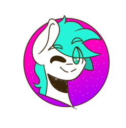 Size: 887x900 | Tagged: safe, artist:shibewad, oc, oc only, oc:azure sky, earth pony, pony, colored pupils, male, one eye closed, simple background, smiling, solo, transparent background, wink