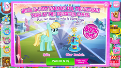 Size: 1280x720 | Tagged: safe, gameloft, aloe, helia, spike, pegasus, pony, g4, advertisement, background pony, costs real money, female, fountain, introduction card, mare, missing cutie mark, solo, taiwanese