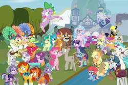 Size: 1253x835 | Tagged: safe, artist:dm29, apple rose, applejack, auntie applesauce, big macintosh, chancellor neighsay, derpy hooves, firelight, fluttershy, gallus, goldie delicious, granny smith, jack hammer, maud pie, mudbriar, ocellus, photo finish, pinkie pie, princess celestia, rainbow dash, sandbar, scootaloo, silverstream, smolder, spike, starlight glimmer, stellar flare, sugar belle, sunburst, sweetie belle, terramar, twilight sparkle, yona, alicorn, changedling, changeling, classical hippogriff, dragon, earth pony, griffon, hippogriff, pony, seapony (g4), unicorn, yak, fake it 'til you make it, g4, grannies gone wild, horse play, molt down, non-compete clause, school daze, surf and/or turf, the break up breakdown, the maud couple, the parent map, alternate hairstyle, apple shed, bipedal, camera, cardboard maud, chair, classroom, clothes, construction pony, cosplay, costume, director spike, director's chair, dragoness, eea rulebook, eyes on the prize, female, filly, fishing rod, fluttergoth, geode, gold horseshoe gals, hipstershy, it's not a phase, it's not a phase mom it's who i am, kickline, leaking, levitation, magic, male, mare, rocket, school of friendship, seaponified, seapony scootaloo, severeshy, ship:maudbriar, shipping, showgirl, shylestia, species swap, stallion, sticks, straight, student six, telekinesis, the meme continues, the story so far of season 8, this isn't even my final form, toy interpretation, trixie's rocket, twilight sparkle (alicorn), vine, wagon, wall of tags, winged spike, wings