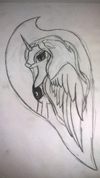 Size: 1080x1920 | Tagged: safe, artist:gaarawatkins, nightmare moon, pony, g4, female, sketch, solo, traditional art