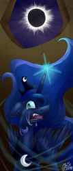 Size: 900x2100 | Tagged: safe, artist:leise-favency, princess luna, alicorn, pony, g4, crying, eclipse, female, mare, solar eclipse, solo