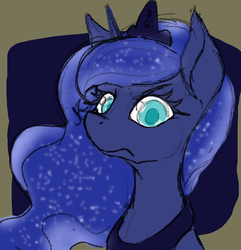 Size: 643x666 | Tagged: safe, artist:noupu, princess luna, alicorn, pony, g4, bust, crown, female, jewelry, looking at you, mare, regalia, solo