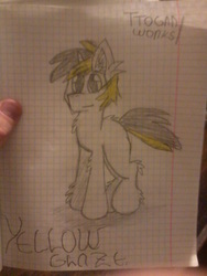 Size: 1200x1600 | Tagged: safe, artist:terminalhash, oc, oc only, oc:yellowglaze, pony, graph paper, sketch, solo, traditional art