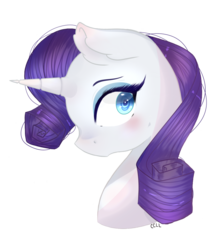 Size: 1000x1200 | Tagged: safe, artist:dandelioncharm, rarity, pony, unicorn, g4, bust, female, looking at you, mare, simple background, solo, transparent background