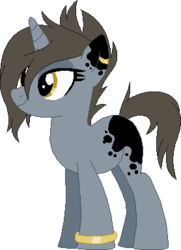 Size: 278x385 | Tagged: safe, artist:cookie-dolls, oc, oc only, unnamed oc, pony, unicorn, adoptable, base used, bracelet, coat markings, ear piercing, earring, female, hair over one eye, jewelry, mare, piercing, simple background, solo, transparent background