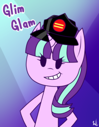 Size: 700x900 | Tagged: safe, starlight glimmer, g4, communism, glim glam, simple background, solo, stalin glimmer