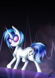 Size: 4961x7016 | Tagged: safe, artist:inkheartbrony, dj pon-3, vinyl scratch, pony, g4, absurd resolution, female, signature, solo