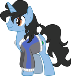 Size: 4619x5000 | Tagged: safe, artist:limedazzle, oc, oc only, oc:nephilim rider, pony, unicorn, 2020 community collab, derpibooru community collaboration, absurd resolution, clothes, jacket, male, ponysona, show accurate, simple background, solo, stallion, transparent background, vector