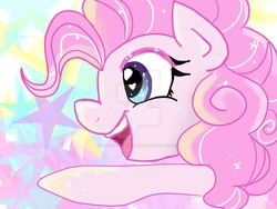 Size: 1024x768 | Tagged: safe, artist:demise-the-art-demon, pinkie pie, earth pony, pony, g4, female, heart eyes, solo, watermark, wingding eyes
