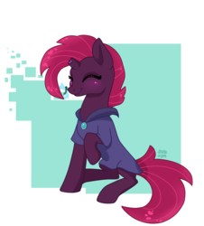 Size: 2800x3100 | Tagged: safe, artist:otterlore, fizzlepop berrytwist, tempest shadow, dragonfly, pony, g4, blushing, cute, female, high res, solo, tempestbetes