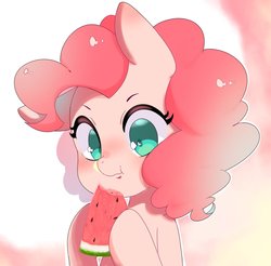 Size: 1796x1766 | Tagged: safe, artist:koto, pinkie pie, earth pony, pony, g4, female, food, mare, solo, watermelon