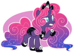 Size: 2126x1525 | Tagged: safe, artist:azrealrou, oc, oc only, alicorn, pony, magical lesbian spawn, offspring, parent:pinkie pie, parent:princess luna, parents:lunapie, simple background, solo, transparent background