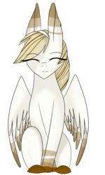 Size: 1378x2297 | Tagged: safe, artist:su-star, oc, oc only, oc:aurora, pegasus, pony, eyes closed, female, mare, simple background, sitting, solo, transparent background