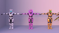 Size: 1920x1080 | Tagged: safe, artist:fireryd3r, applejack, rarity, twilight sparkle, g4, 3d, 3d render, fire team harmony, halo, rarity spartan, spartan, t pose, twilight spartan